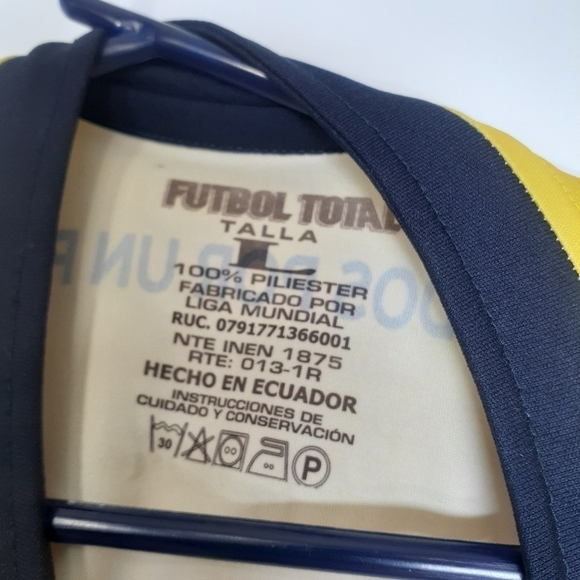 Futbol Football Soccer Jersey size Large Yellow‎ EUC - Picture 2 of 9